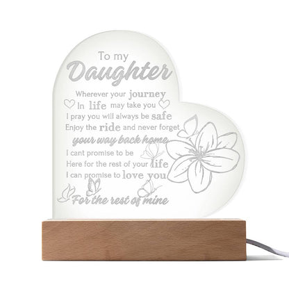 Meaningful Gift for Your Daughter - Engraved Acrylic Night Light from Mom & Dad