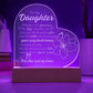 Meaningful Gift for Your Daughter - Engraved Acrylic Night Light from Mom & Dad